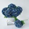 5PCS Dark Blue Silk Hydrangea Artificial Flowers 20” Faux Boho Dried Touch Hydrangeas for Fall Home Decor, Wedding Arrangement, Kitchen, Living Room, Outdoor Porch & Photo Booth Decor